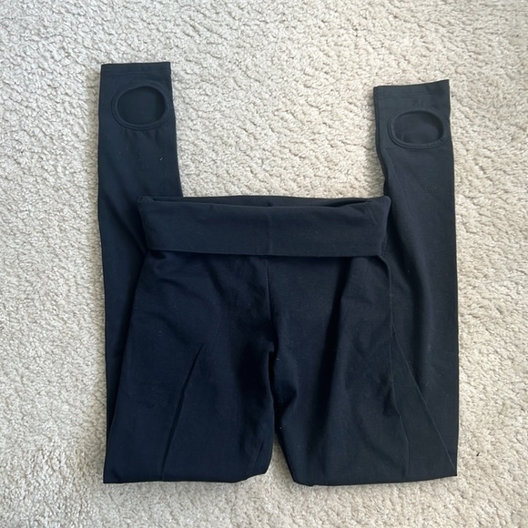 Aerie Black Skinny Fusele Stirrup Leggings - S Short - Picture 2 of 3